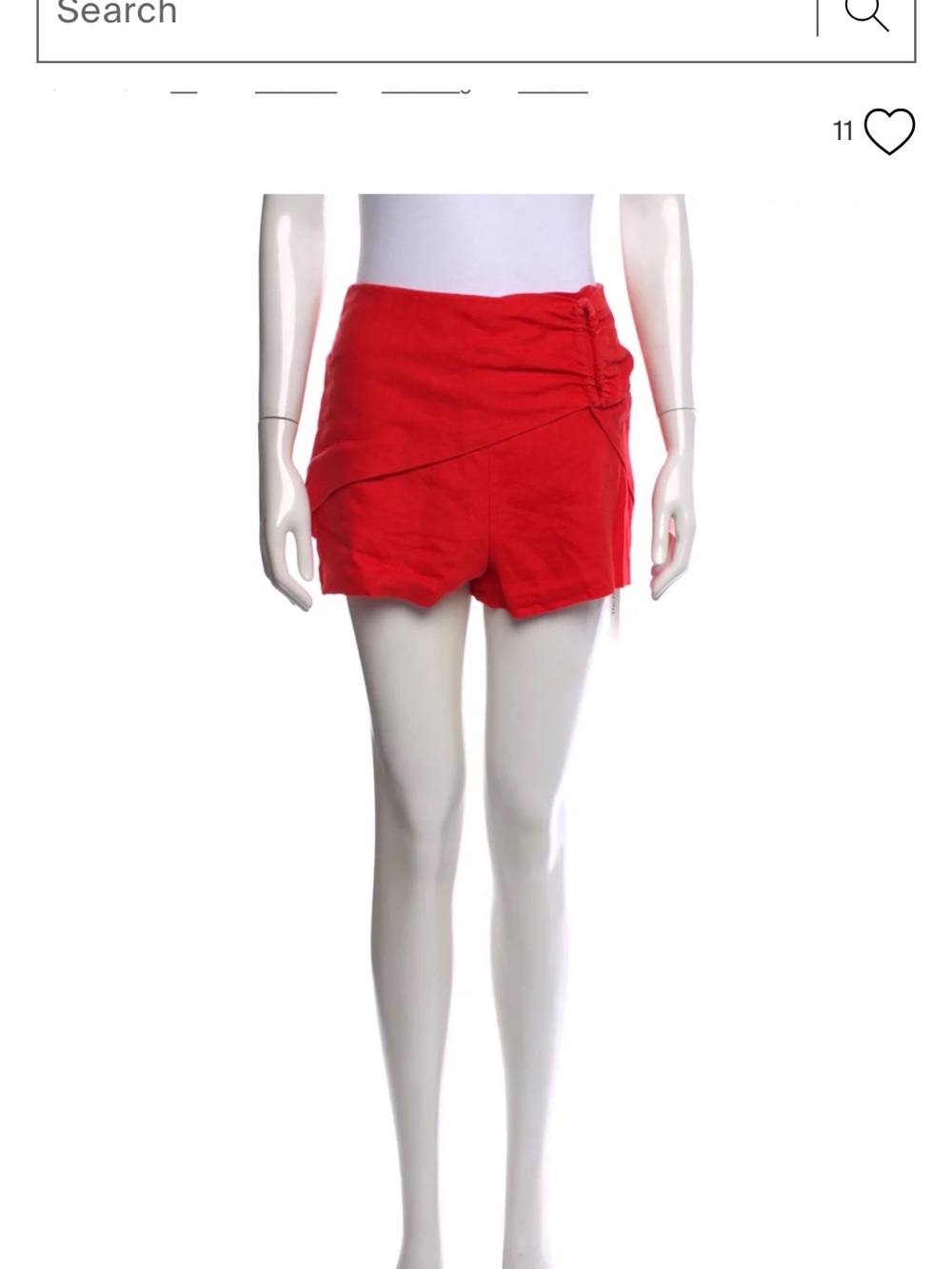 FARM Rio Ruched Waist Orange Linen-Blend Skort